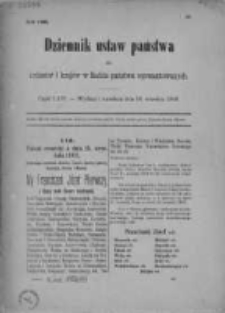 Dziennik Ustaw Państwa dla Królestw i Krajów w Radzie Państwa Reprezentowanych. 1909. Część LXIV