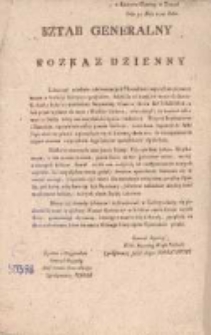 Sztab generalny : rozkaz dzienny : w Kwaterze Głowney w Trzesni dnia 31. Maja 1809