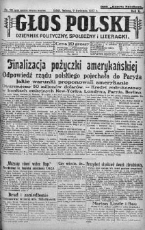 Głos Polski : dziennik polityczny, społeczny i literacki 9 kwiecień 1927 nr 98