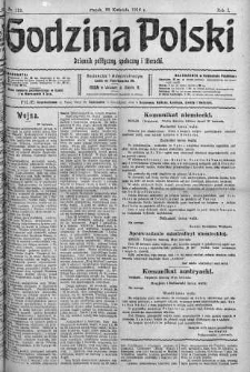 Godzina Polski : dziennik polityczny, społeczny i literacki 28 kwiecień 1916 nr 118