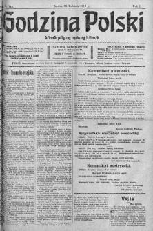 Godzina Polski : dziennik polityczny, społeczny i literacki 29 kwiecień 1916 nr 119
