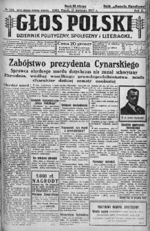 Głos Polski : dziennik polityczny, społeczny i literacki 15 kwiecień 1927 nr 104