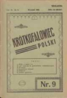 Krótkofalowiec Polski. 1932. Nr 9