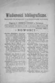 Wiadomości Bibliograficzne. Miesięcznik dla czytających i kupujących książki. 1899. Wrzesień