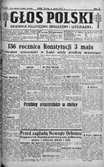 Głos Polski : dziennik polityczny, społeczny i literacki 4 maj 1927 nr 121