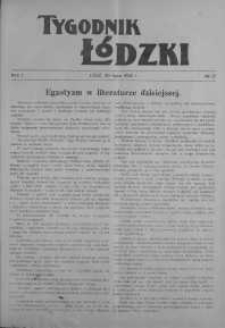 Tygodnik Łódzki 30 lipiec R. 1. 1922 nr 21