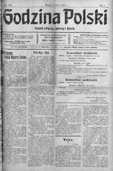 Godzina Polski : dziennik polityczny, społeczny i literacki 2 maj 1916 nr 122