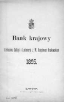 Bank Krajowy Królestwa Galicyi i Lodomeryi z W. Księstwem Krakowskiem 1895