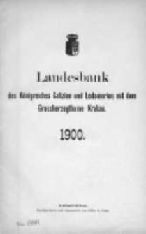Bank Krajowy Królestwa Galicyi i Lodomeryi z W. Księstwem Krakowskiem 1900