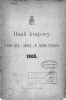 Bank Krajowy Królestwa Galicyi i Lodomeryi z W. Księstwem Krakowskiem 1905