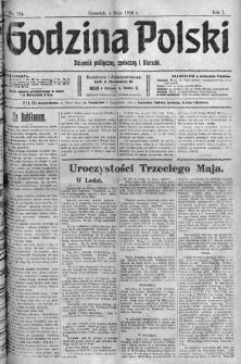 Godzina Polski : dziennik polityczny, społeczny i literacki 4 maj 1916 nr 124