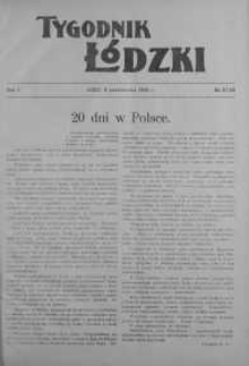 Tygodnik Łódzki 8 październik R. 1. 1922 nr 27-28