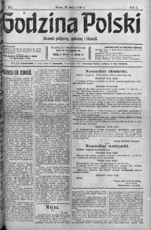 Godzina Polski : dziennik polityczny, społeczny i literacki 31 maj 1916 nr 151
