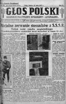Głos Polski : dziennik polityczny, społeczny i literacki 28 maj 1927 nr 145