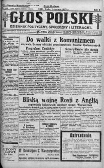Głos Polski : dziennik polityczny, społeczny i literacki 1 czerwiec 1927 nr 149
