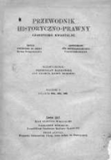 Przewodnik Historyczno-Prawny. Czasopismo Kwartalne. 1934-1936