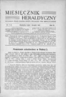 Miesięcznik Heraldyczny. 1933. Nr 7-8