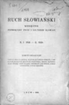 Ruch Słowiański. Miesięcznik poświęcony życiu i kulturze Słowian. 1929. Nr 1