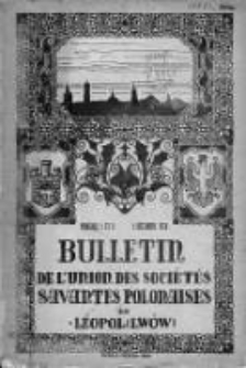 Bulletin de l'Union des Societes Savantes Polonaises de Leopol (Lwów). Nr 5-6. 1926