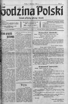 Godzina Polski : dziennik polityczny, społeczny i literacki 7 czerwiec 1916 nr 158
