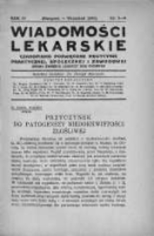 Wiadomości Lekarskie : czasopismo poświęcone medycynie praktycznej, społecznej i zawodowej. 1931, nr 8-9