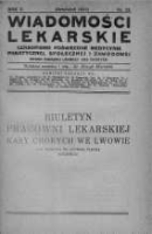 Wiadomości Lekarskie : czasopismo poświęcone medycynie praktycznej, społecznej i zawodowej. 1932, zeszyt 12