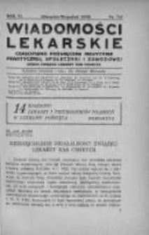 Wiadomości Lekarskie : czasopismo poświęcone medycynie praktycznej, społecznej i zawodowej. 1933, zeszyt 7-8