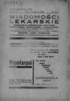 Wiadomości Lekarskie : czasopismo poświęcone medycynie praktycznej, społecznej i zawodowej. 1934, nr 5-6
