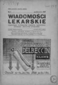 Wiadomości Lekarskie : czasopismo poświęcone medycynie praktycznej, społecznej i zawodowej. 1937, nr 1