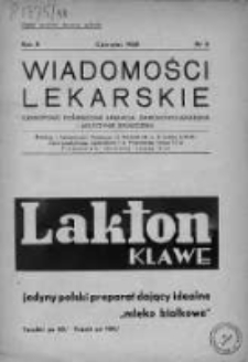 Wiadomości Lekarskie : czasopismo poświęcone medycynie praktycznej, społecznej i zawodowej. 1938, nr 6