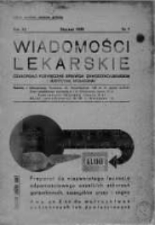 Wiadomości Lekarskie : czasopismo poświęcone medycynie praktycznej, społecznej i zawodowej. 1939, nr 1