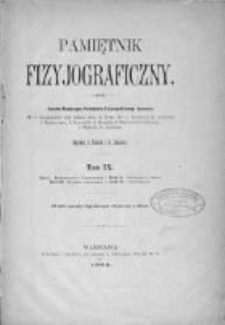 Pamiętnik Fizyjograficzny. T.9. 1889