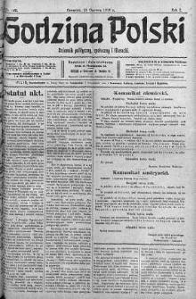 Godzina Polski : dziennik polityczny, społeczny i literacki 15 czerwiec 1916 nr 165