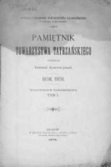 Pamiętnik Towarzystwa Tatrzańskiego. T.1. 1876
