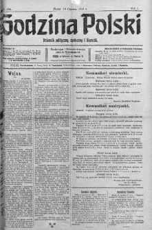 Godzina Polski : dziennik polityczny, społeczny i literacki 16 czerwiec 1916 nr 166