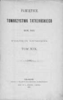 Pamiętnik Towarzystwa Tatrzańskiego. T.19. 1898