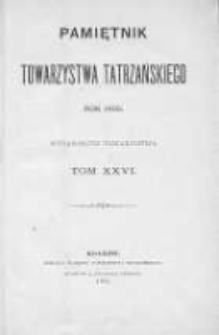 Pamiętnik Towarzystwa Tatrzańskiego. T.26. 1905