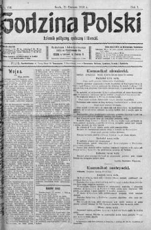 Godzina Polski : dziennik polityczny, społeczny i literacki 21 czerwiec 1916 nr 171