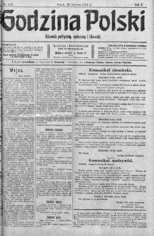 Godzina Polski : dziennik polityczny, społeczny i literacki 23 czerwiec 1916 nr 173