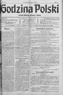 Godzina Polski : dziennik polityczny, społeczny i literacki 24 czerwiec 1916 nr 174