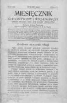 Miesięcznik Katechetyczny i Wychowawczy. 1931. R.XX, zeszyt 1