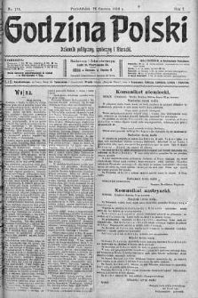 Godzina Polski : dziennik polityczny, społeczny i literacki 26 czerwiec 1916 nr 176