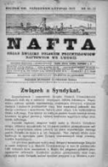 Nafta. Organ Związku Polskich Przemysłowców Naftowych we Lwowie . 1929, Nr 10-11