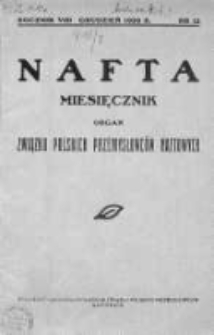 Nafta. Organ Związku Polskich Przemysłowców Naftowych we Lwowie . 1929, Nr 12