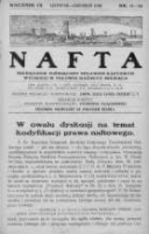 Nafta. Organ Związku Polskich Przemysłowców Naftowych we Lwowie . 1930, Nr 11-12