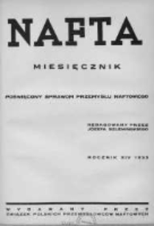 Nafta. Organ Związku Polskich Przemysłowców Naftowych we Lwowie . 1935, Nr 1