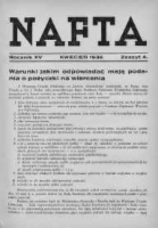Nafta. Organ Związku Polskich Przemysłowców Naftowych we Lwowie . 1936, Nr 4