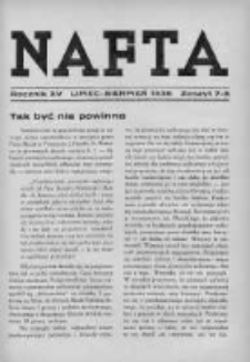 Nafta. Organ Związku Polskich Przemysłowców Naftowych we Lwowie . 1936, Nr 7-8