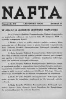 Nafta. Organ Związku Polskich Przemysłowców Naftowych we Lwowie . 1936, Nr 11