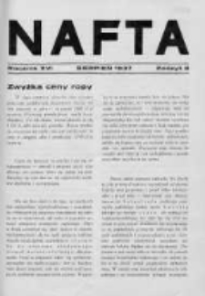 Nafta. Organ Związku Polskich Przemysłowców Naftowych we Lwowie . 1937, Nr 8